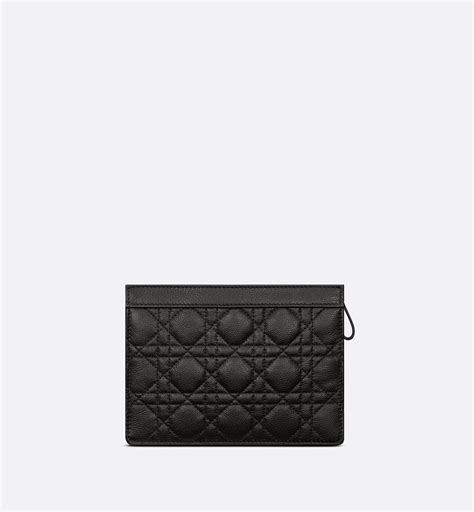 dior caro black silver|Dior caro zipped pouch.